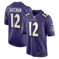 Men's Baltimore Ravens Rashod Bateman Game Jersey Purple