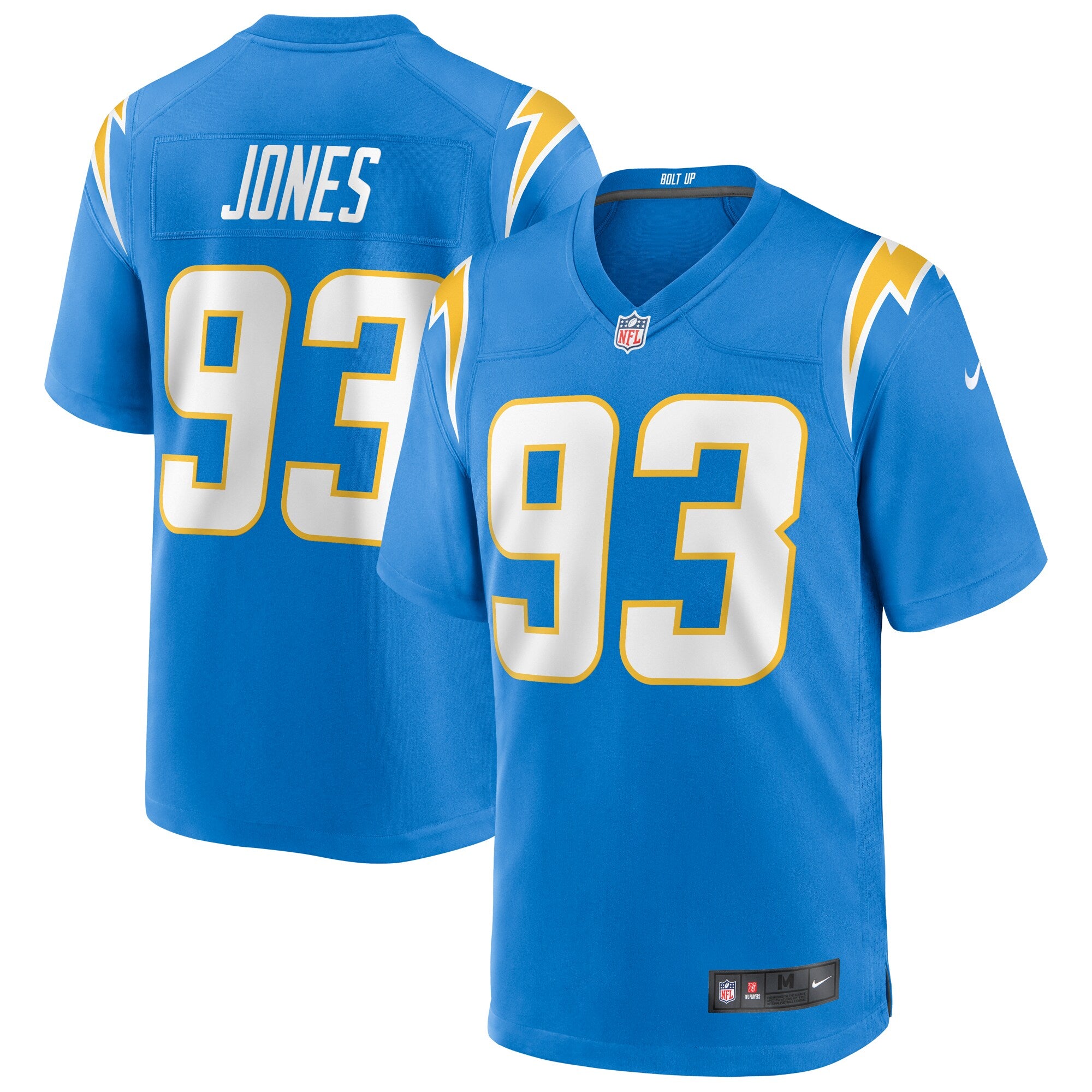 Justin Jones Los Angeles Chargers Game Jersey - Powder Blue