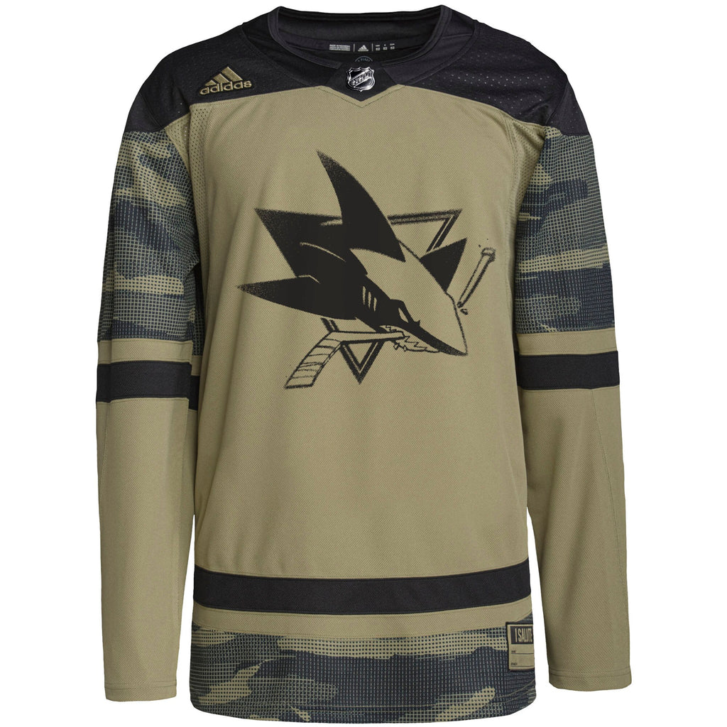 San Jose Sharks Military Appreciation Team Authentic Practice Jersey - Camo