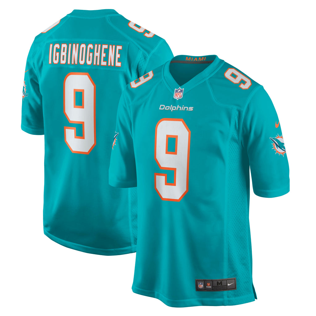 Noah Igbinoghene Miami Dolphins Game Player Jersey - Aqua