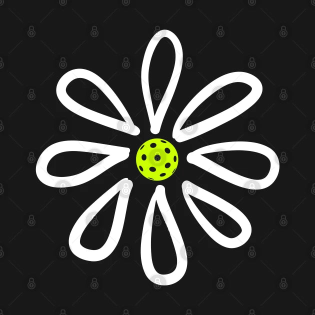 Pickleball Shirts, Flower Daisy Pickleball Center Hoodie