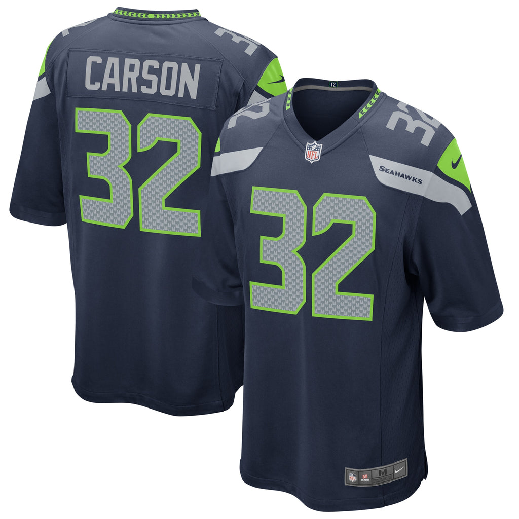 Chris Carson Seattle Seahawks Game Jersey - College Navy