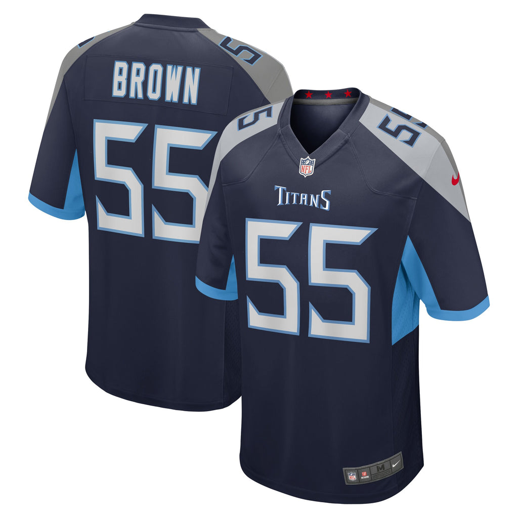 Jayon Brown Tennessee Titans Game Jersey - Navy