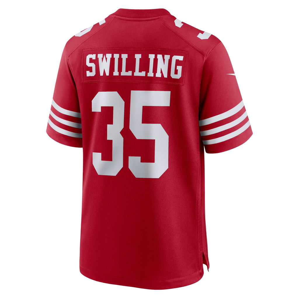 Tre Swilling San Francisco 49ers Team Game Jersey - Scarlet