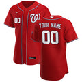 Washington Nationals Alternate Authentic Custom Patch Jersey - Scarlet
