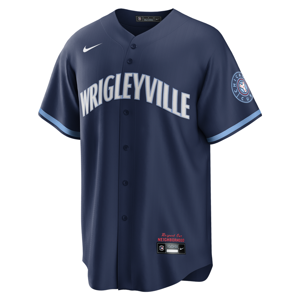 Custom Chicago Cubs City Connect Wrigleyville Men's Replica Jersey