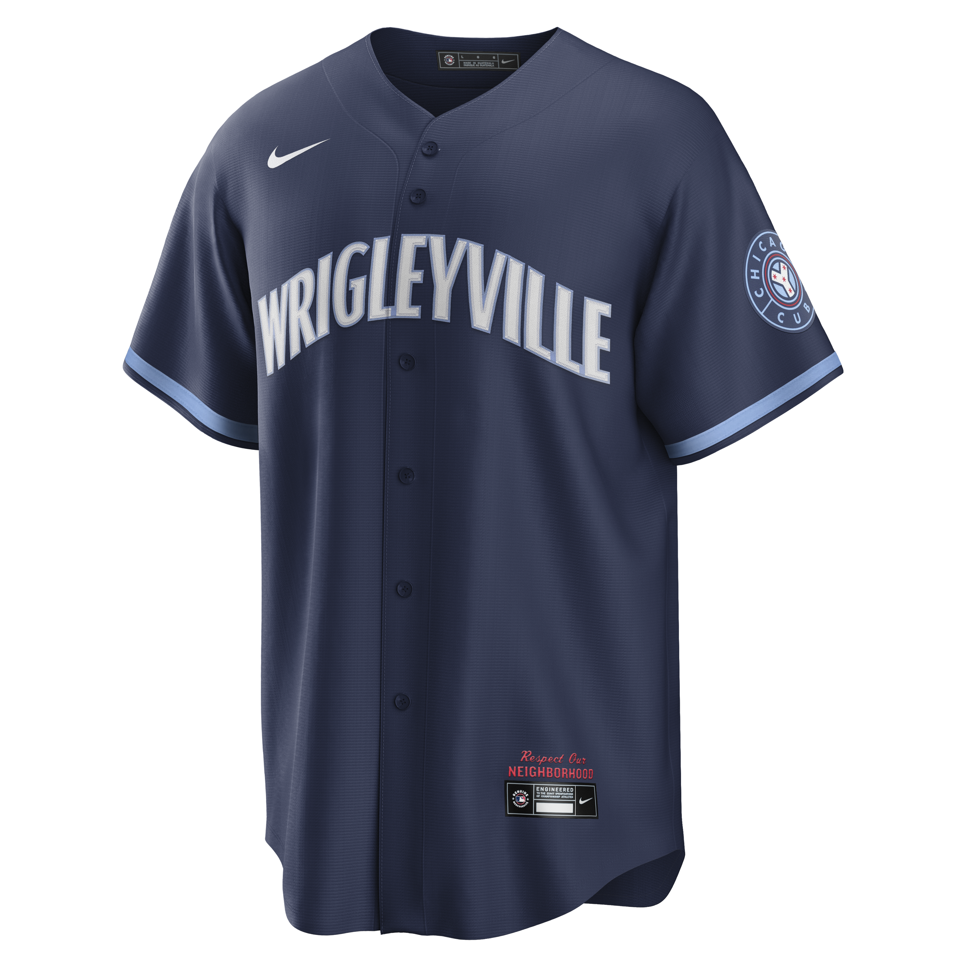 Custom Chicago Cubs City Connect Wrigleyville Men's Replica Jersey