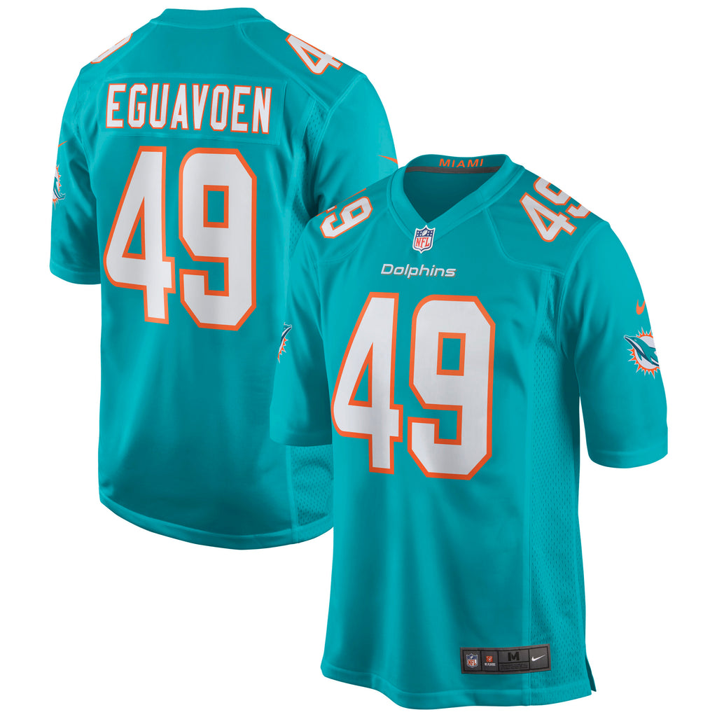 Sam Eguavoen Miami Dolphins Game Jersey - Aqua