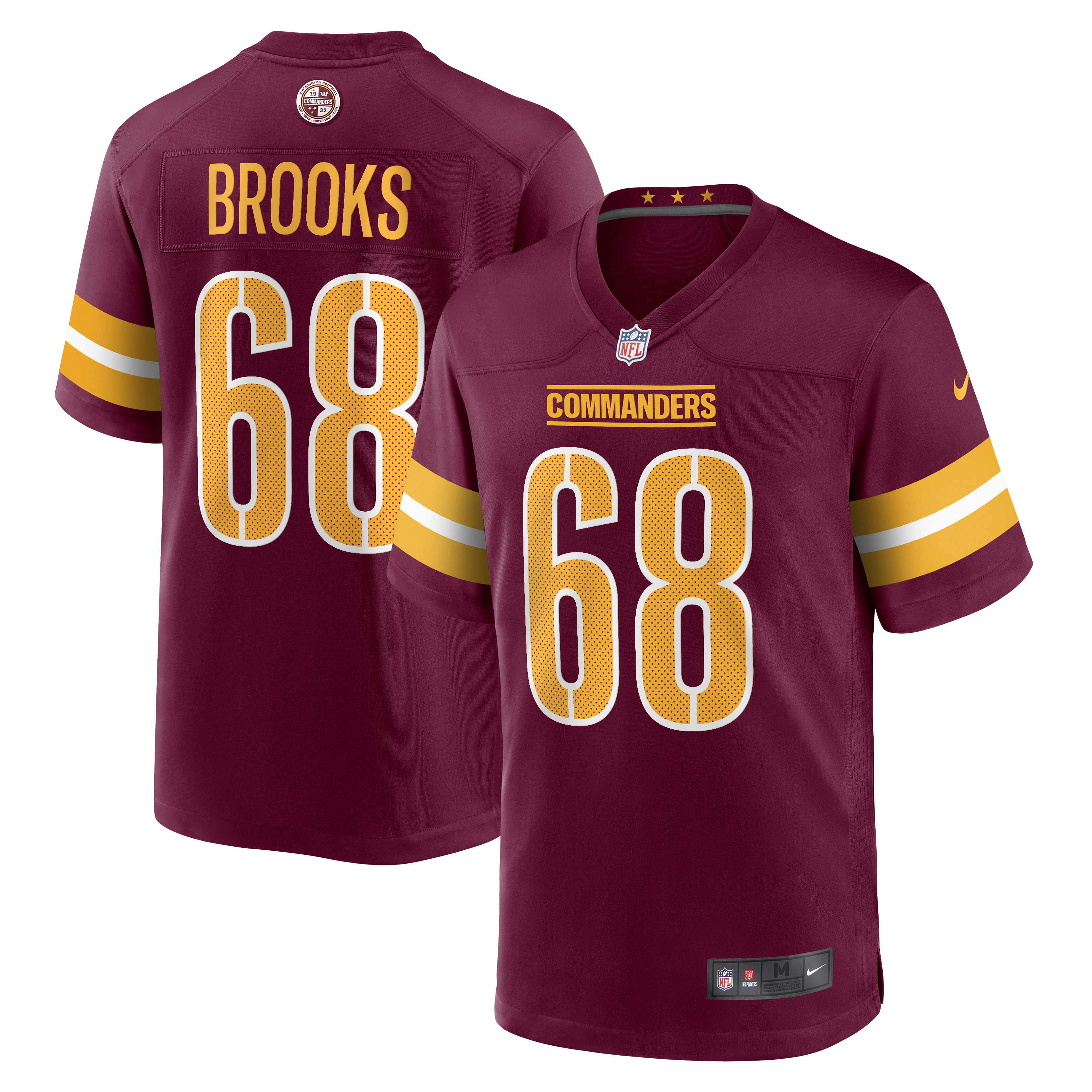 Curtis Brooks Washington Commanders ?Game Jersey - Burgundy
