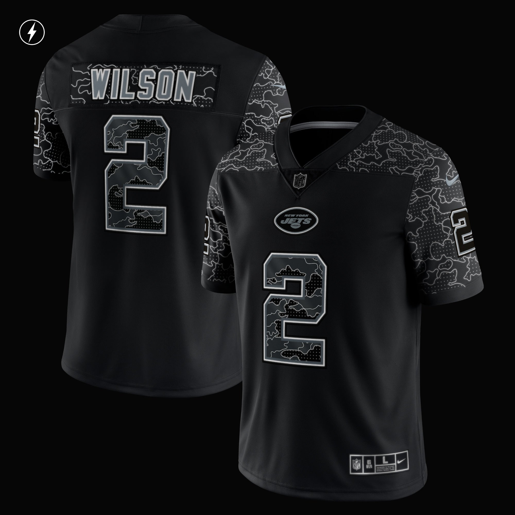 Zach Wilson New York Jets RFLCTV Limited Jersey - Black