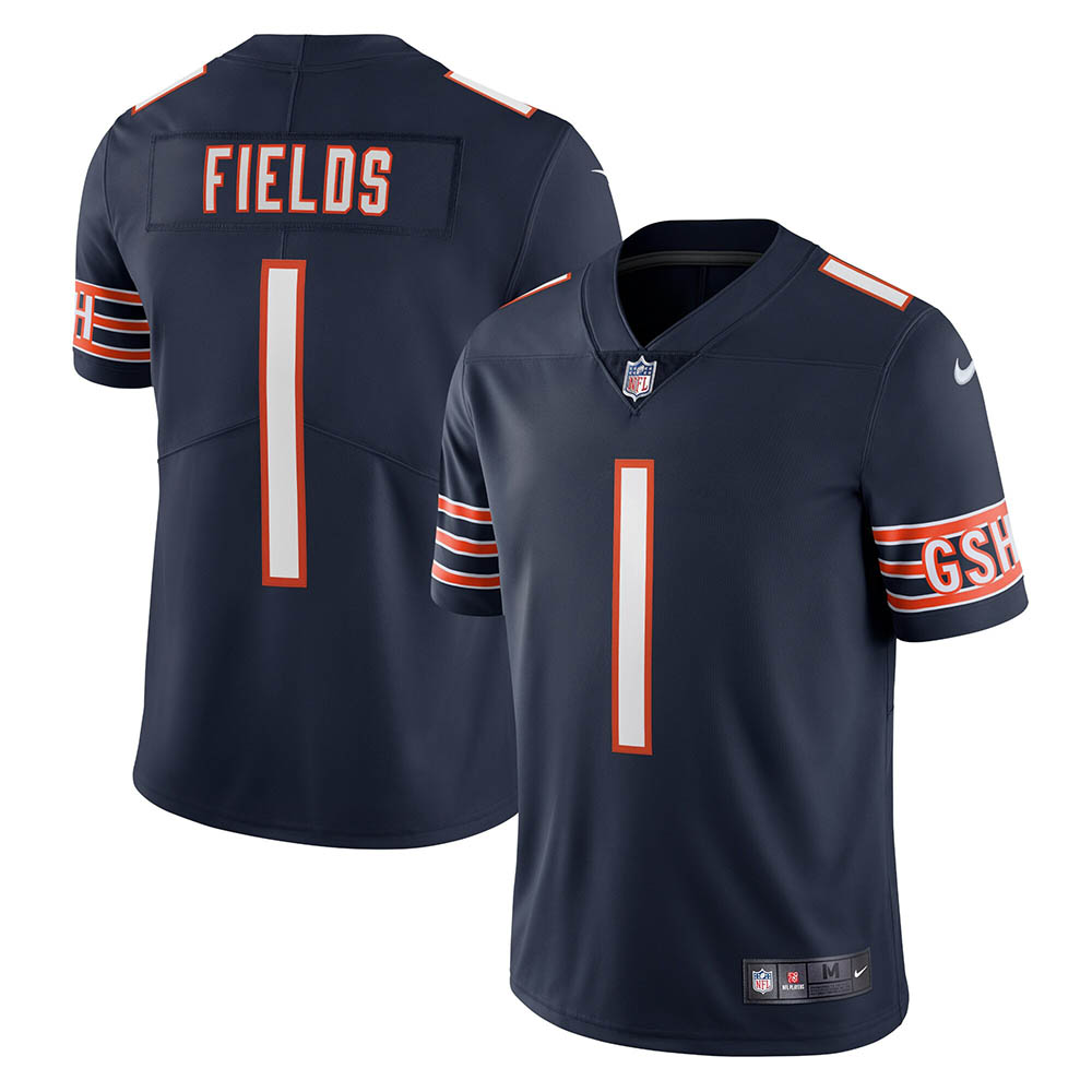 Men's Chicago Bears Justin Fields Vapor Limited Jersey Navy