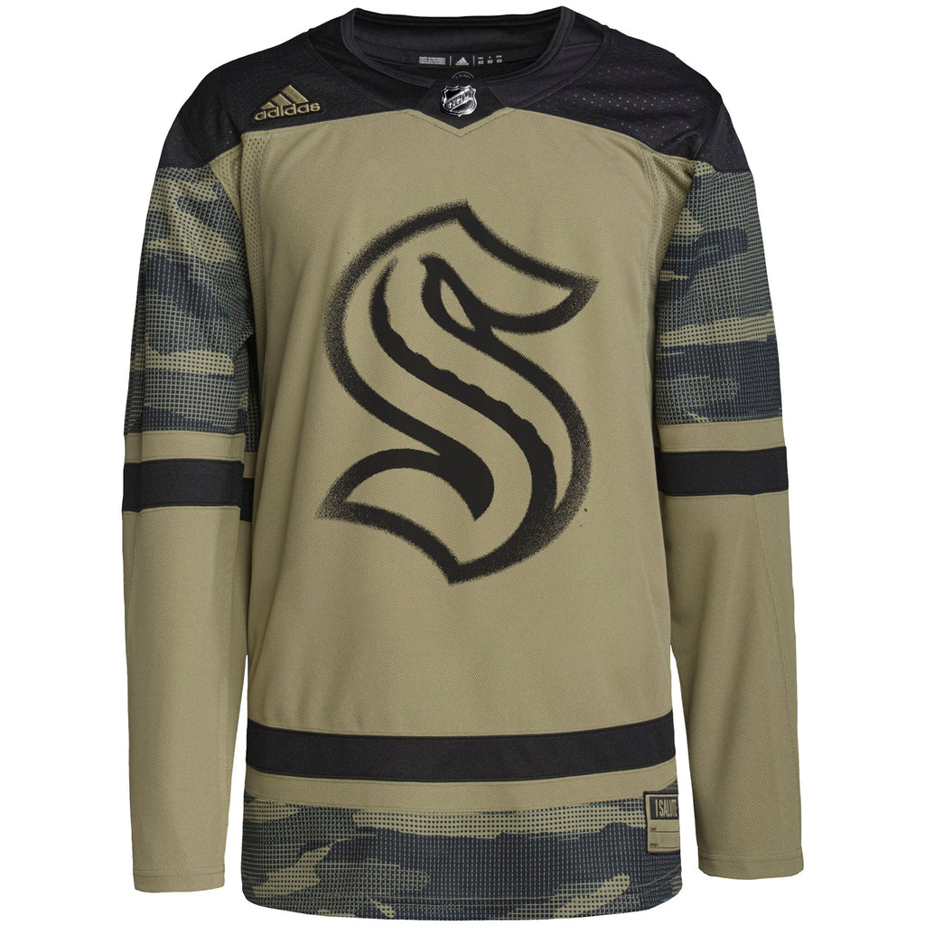 Seattle Kraken Military Appreciation Team Authentic Practice Jersey - Camo