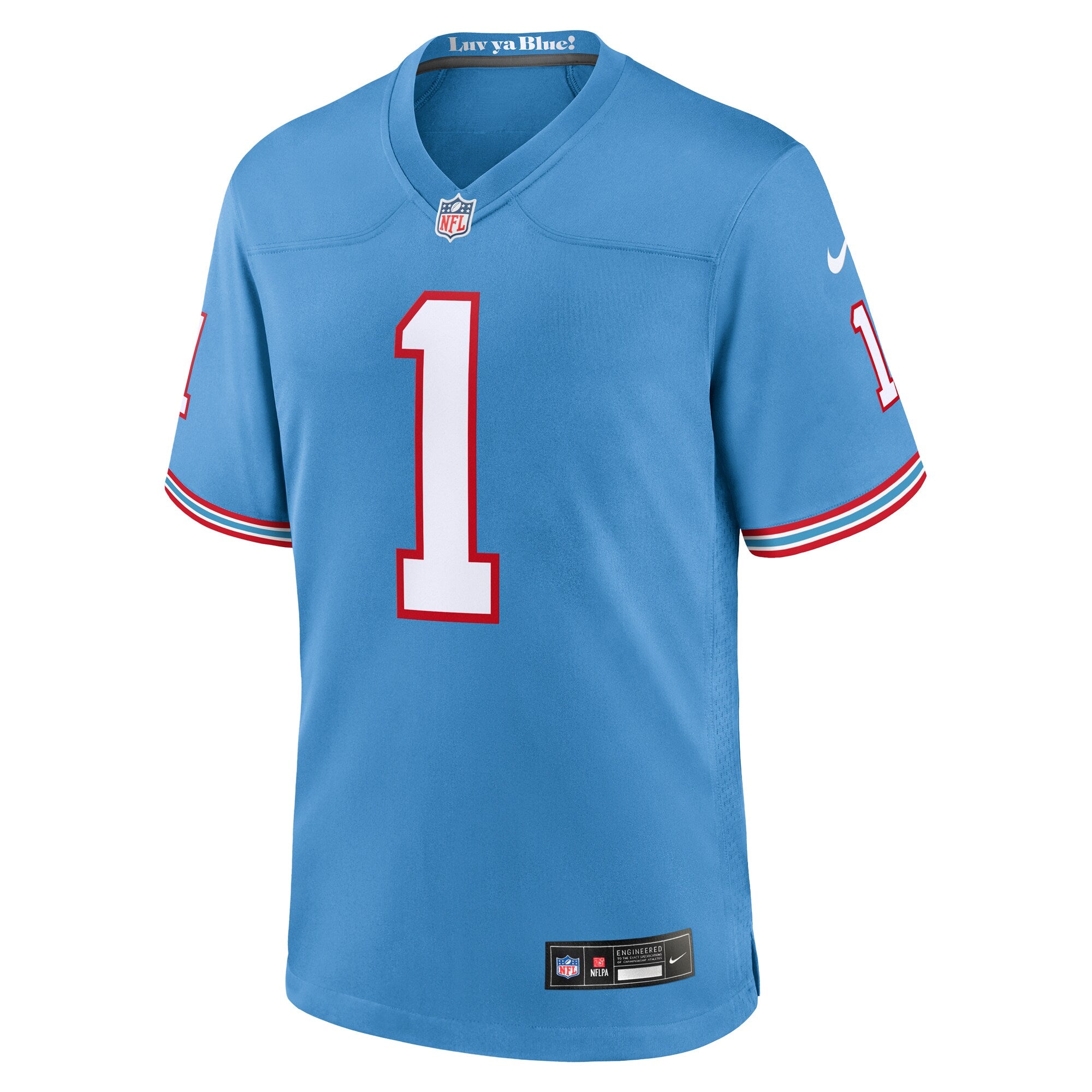 Warren Moon Tennessee Titans Oilers Throwback Retired Player Game Jersey - Light Blue