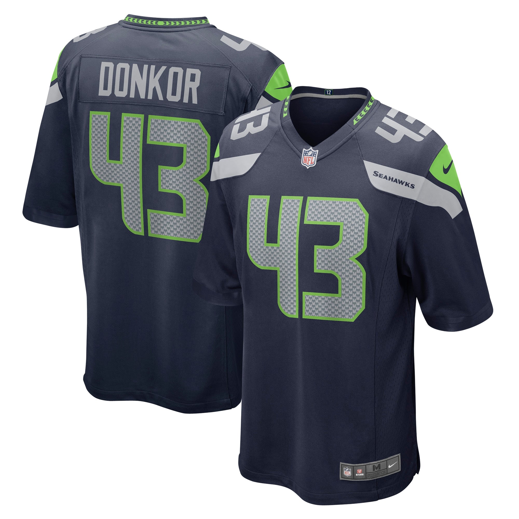 Aaron Donkor Seattle Seahawks Game Jersey - College Navy