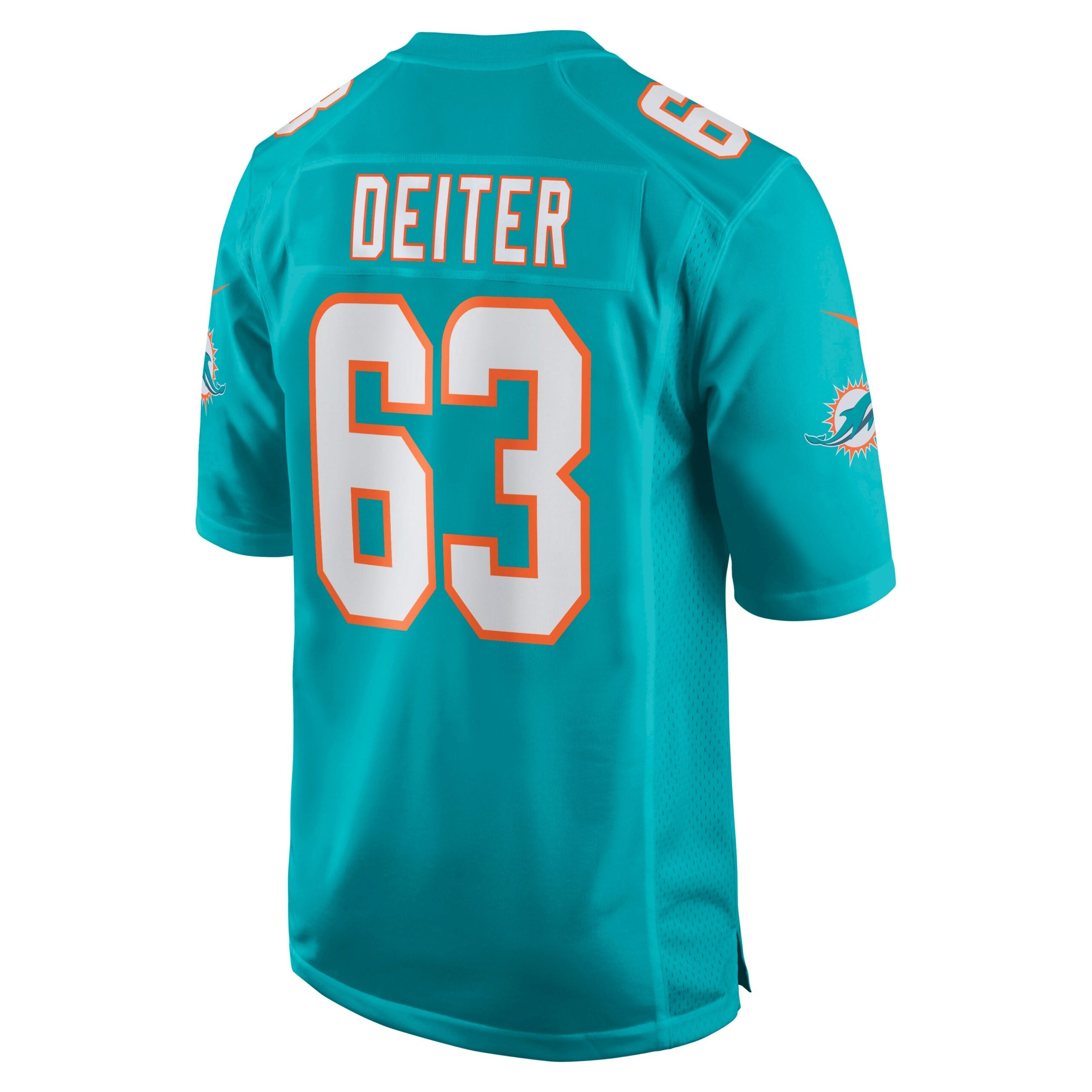 Michael Deiter Miami Dolphins Game Jersey - Aqua