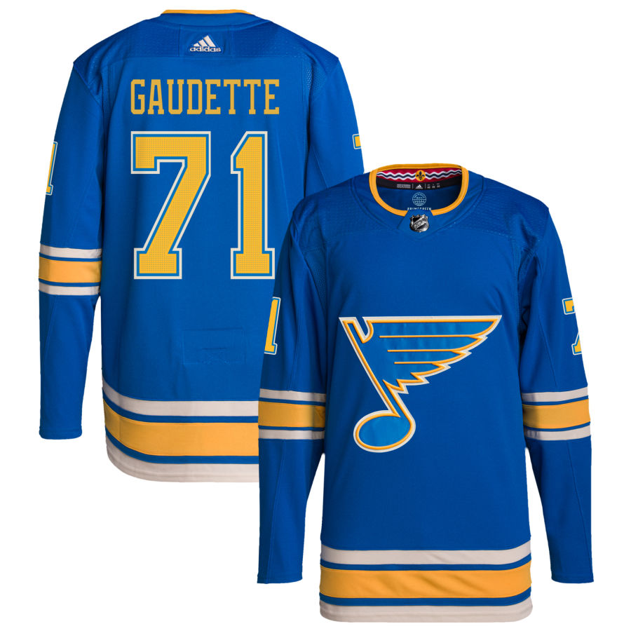 Adam Gaudette St. Louis Blues Alternate Authentic Pro Jersey - Blue