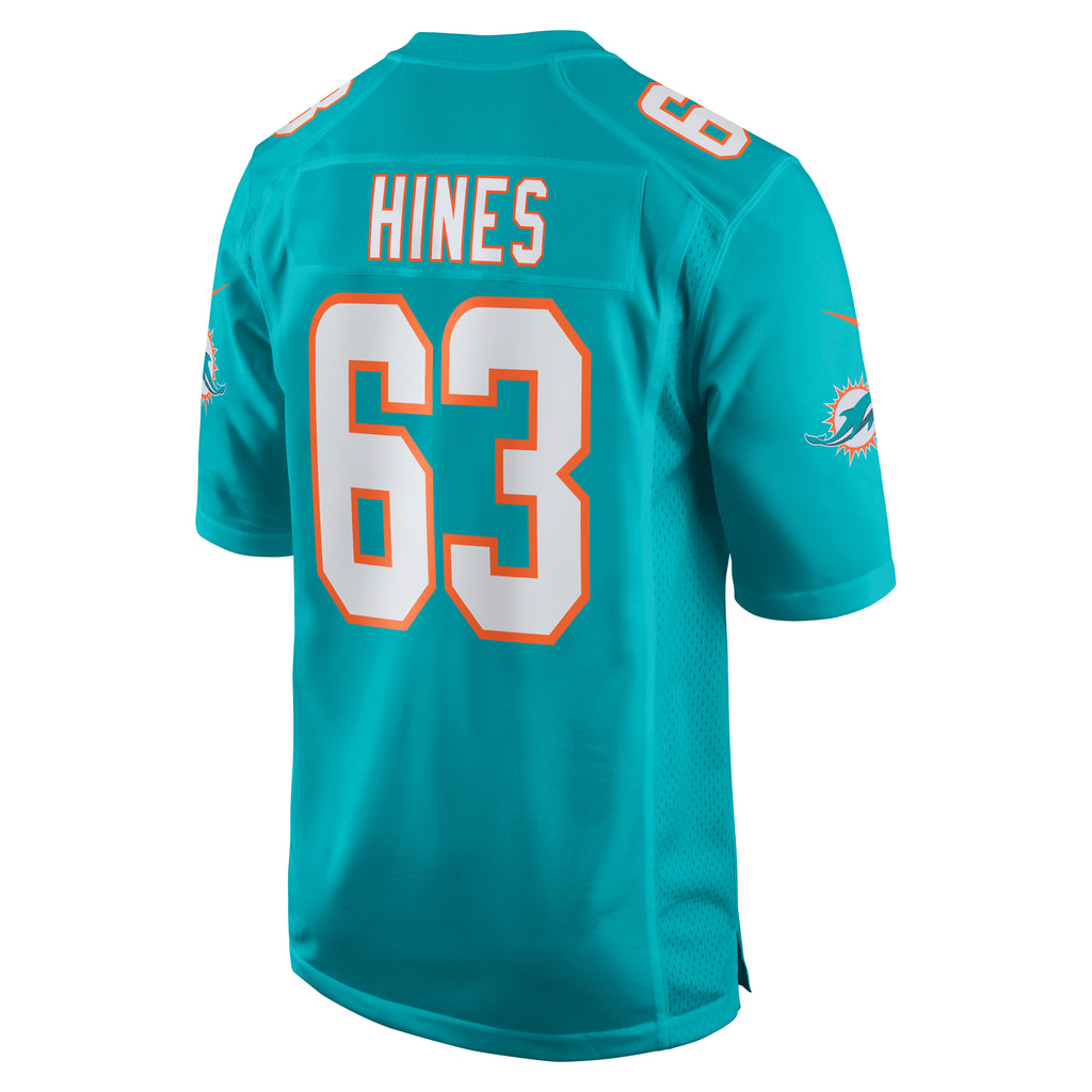 Chasen Hines Miami Dolphins Team Game Jersey - ?Aqua