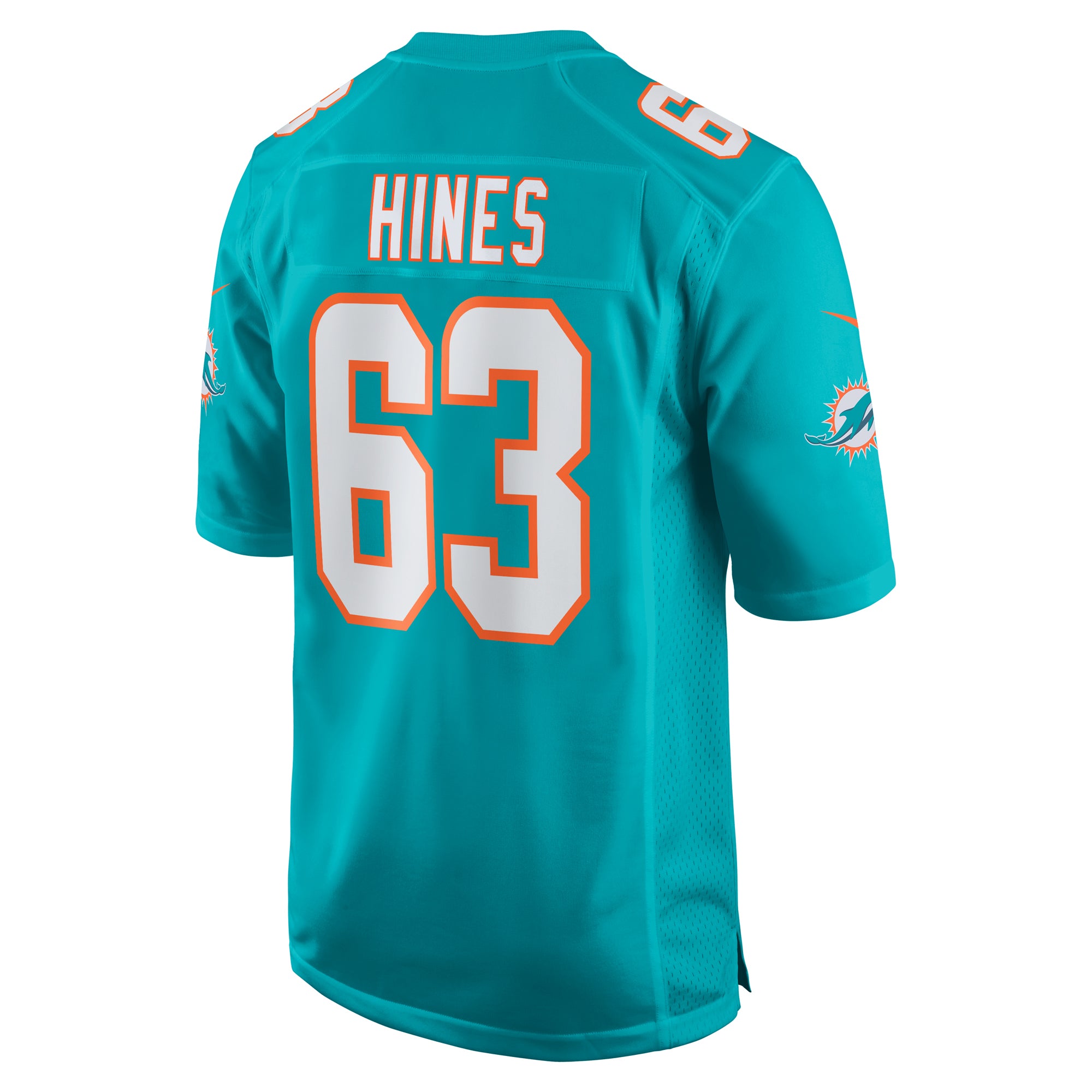 Chasen Hines Miami Dolphins Team Game Jersey - ?Aqua