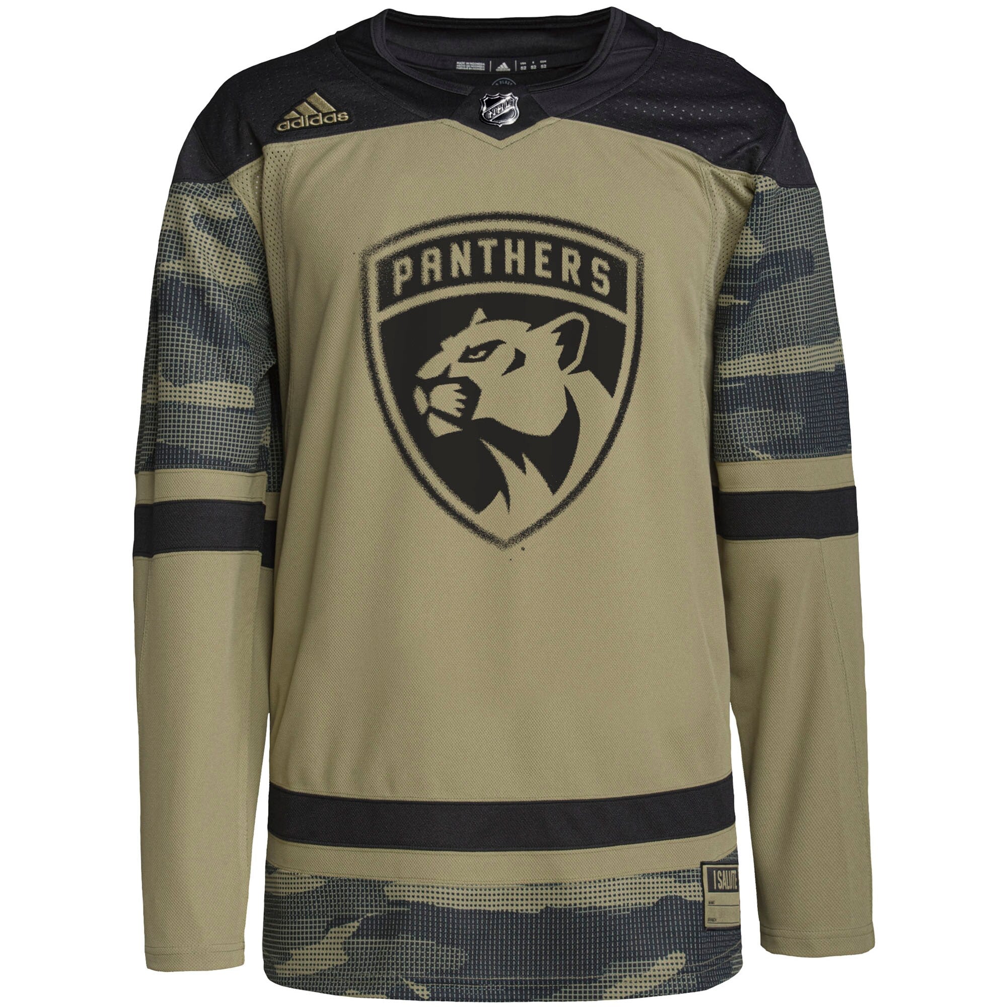 Florida Panthers Military Appreciation Team Authentic Practice Jersey - Camo