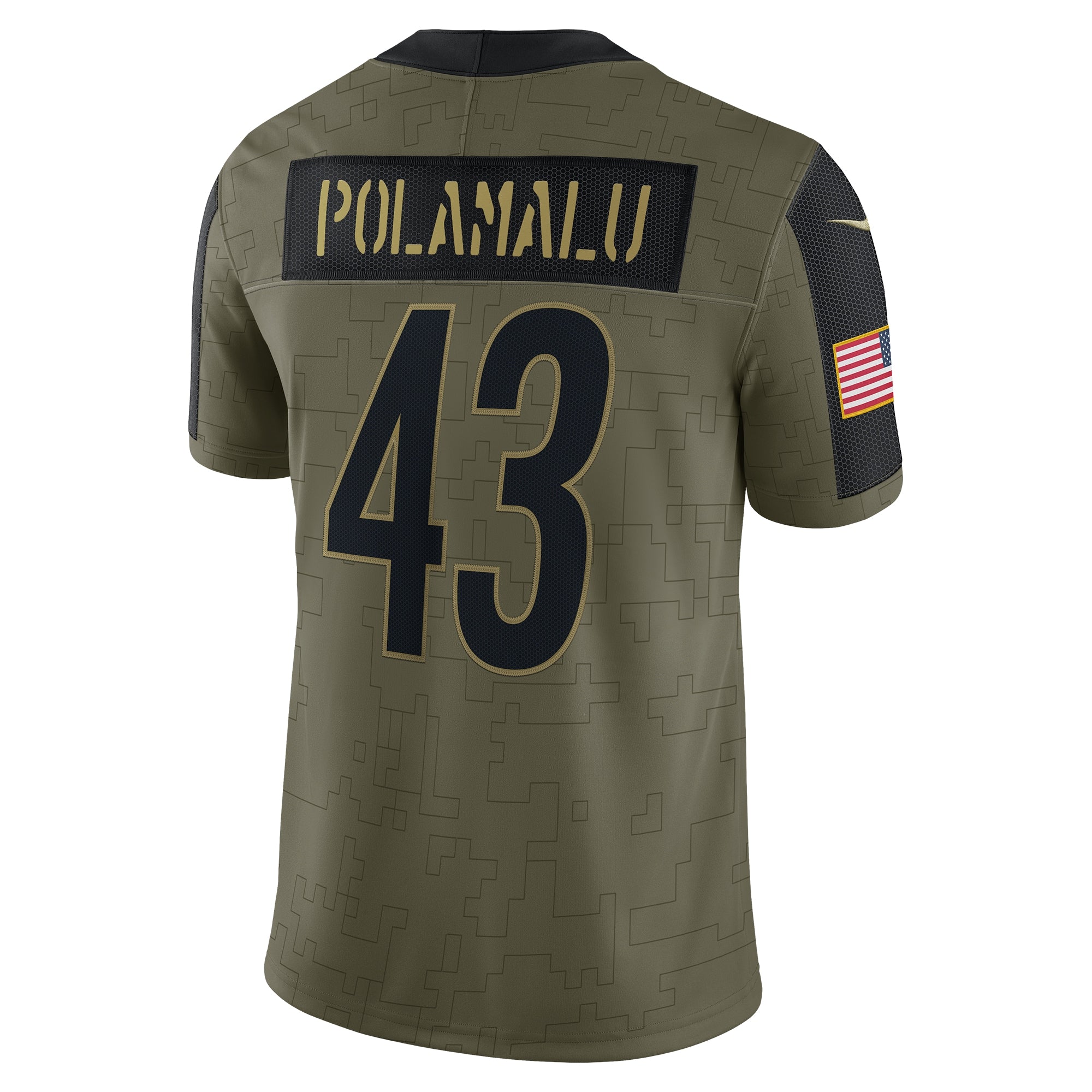 Troy Polamalu Pittsburgh Steelers 2021 Salute To Service Retired Player Limited Jersey - Olive