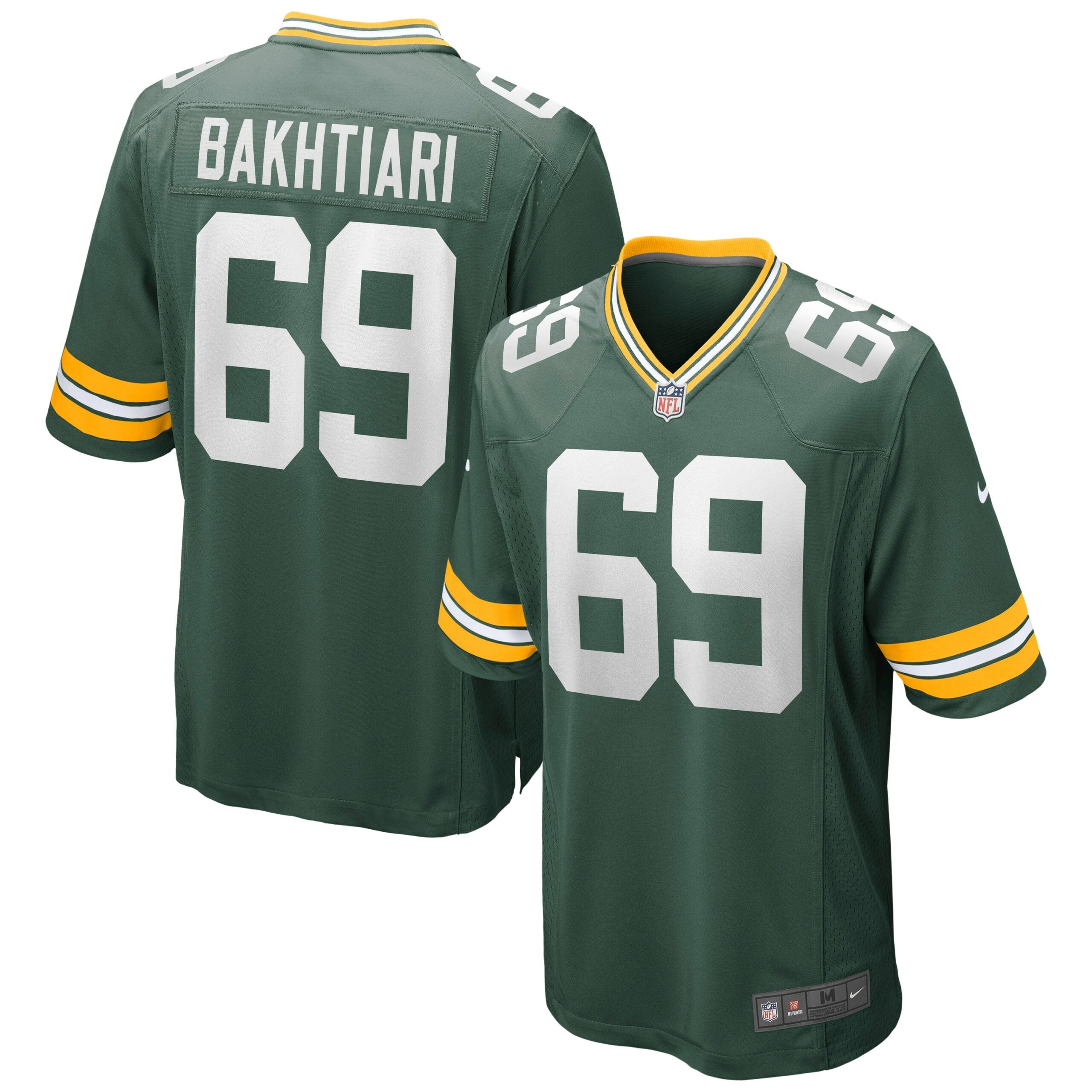 David Bakhtiari Green Bay Packers Game Jersey - Green