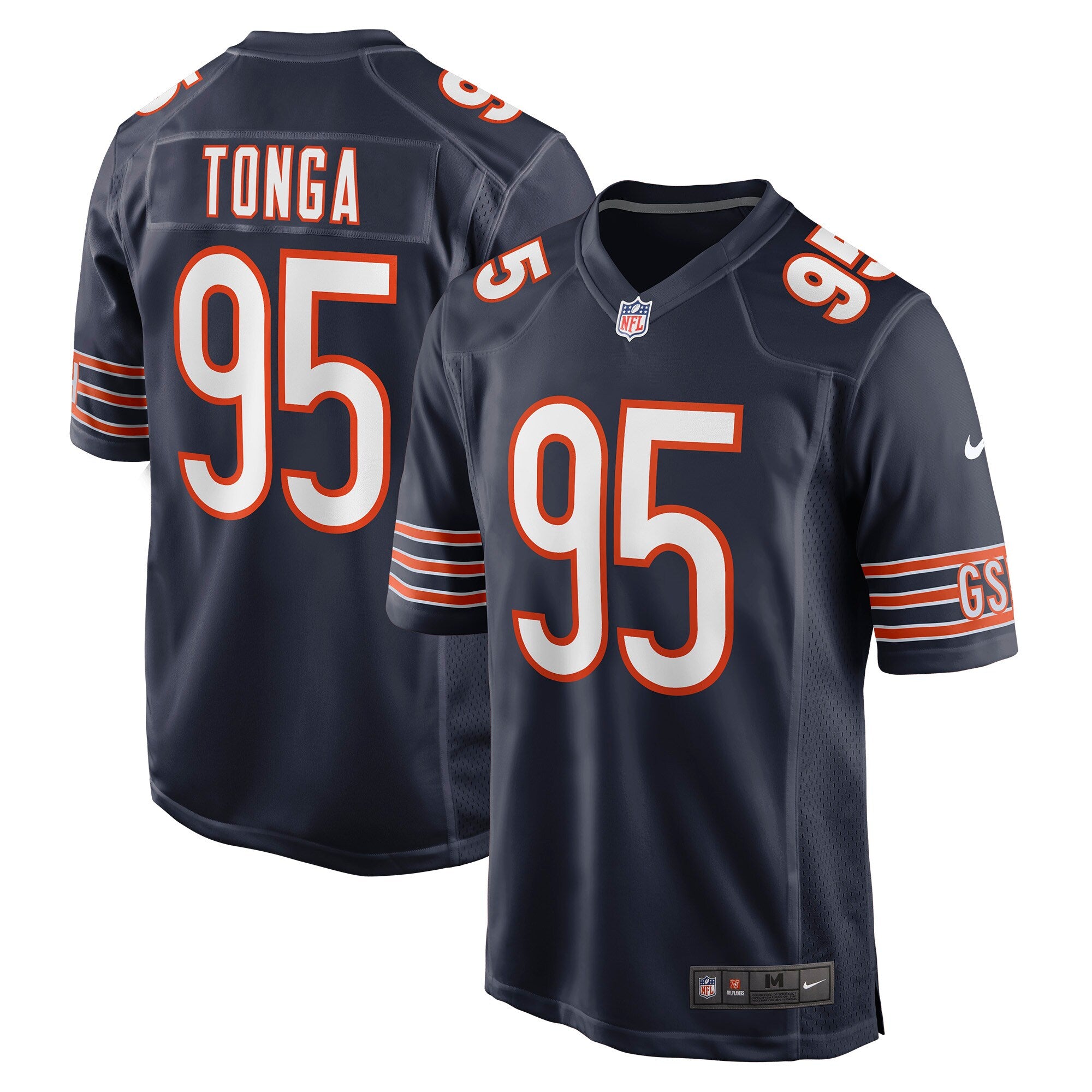 Khyiris Tonga Chicago Bears Game Jersey - Navy