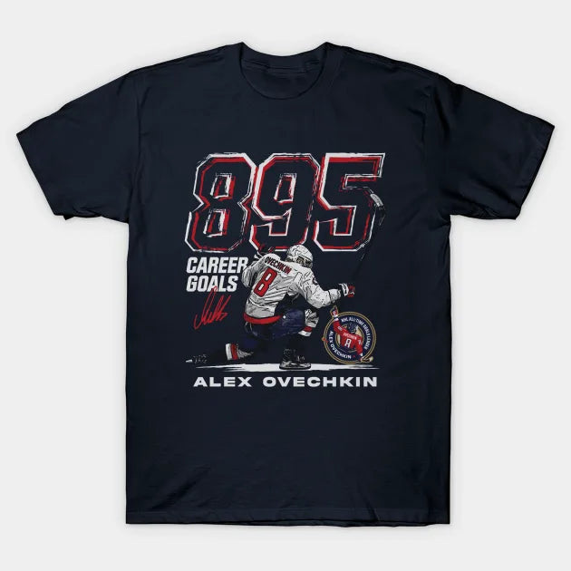 Alex Ovechkin Washington 895 Career Goals Grunge T-Shirt