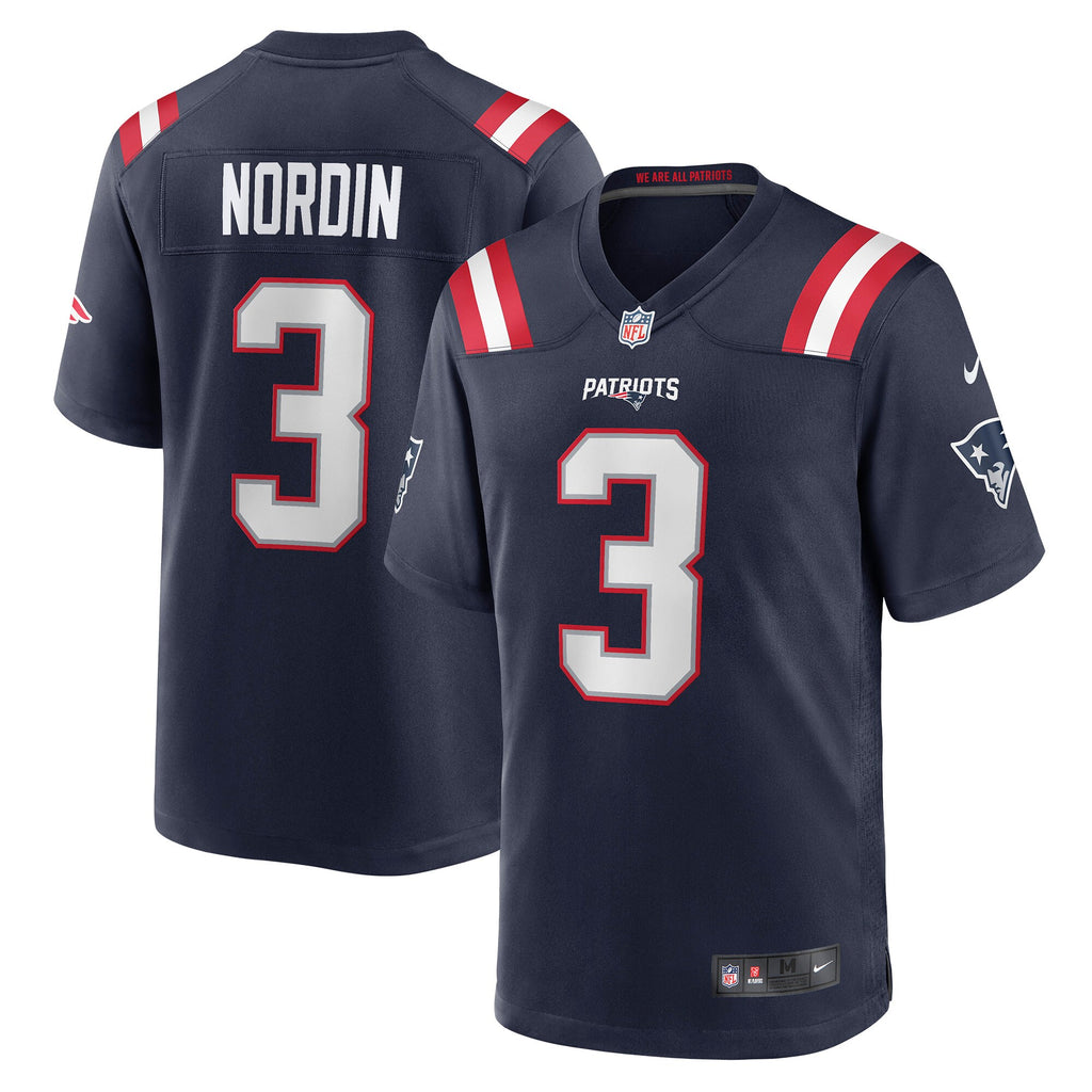 Quinn Nordin New England Patriots Game Jersey - Navy