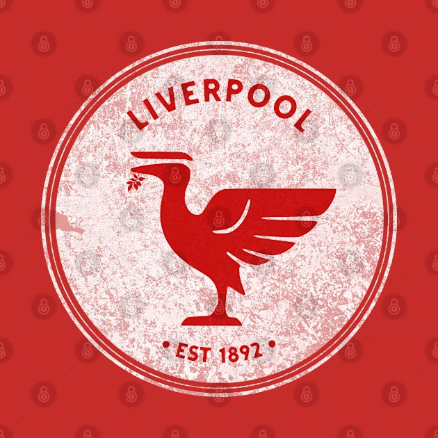Liverpool Liverbird Big Vintage Retro Red Hoodie