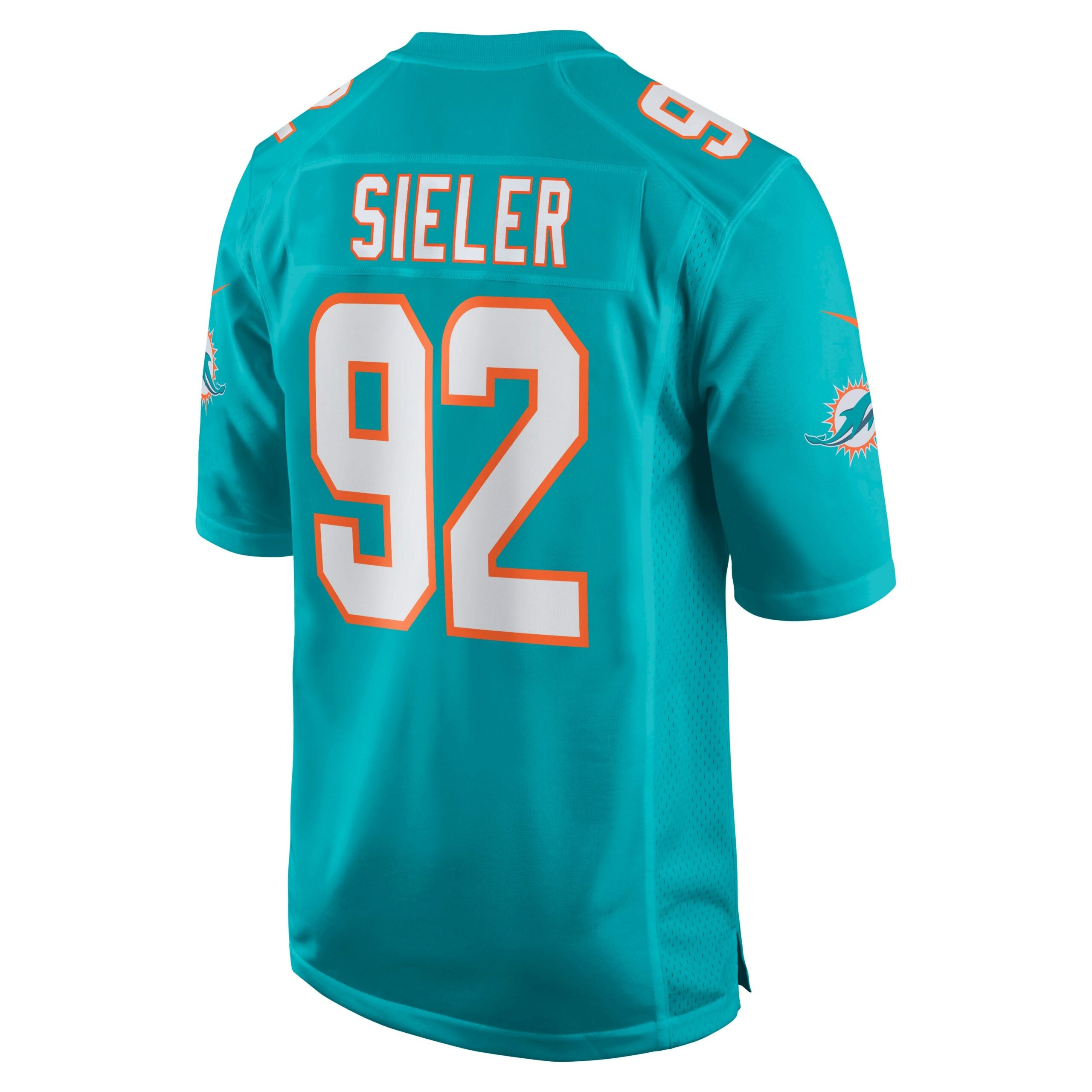 Zach Sieler Miami Dolphins Game Jersey - Aqua