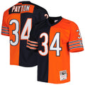 Walter Payton Chicago Bears Mitchell & Ness 1985 Split Legacy Replica Jersey - Navy/Orange
