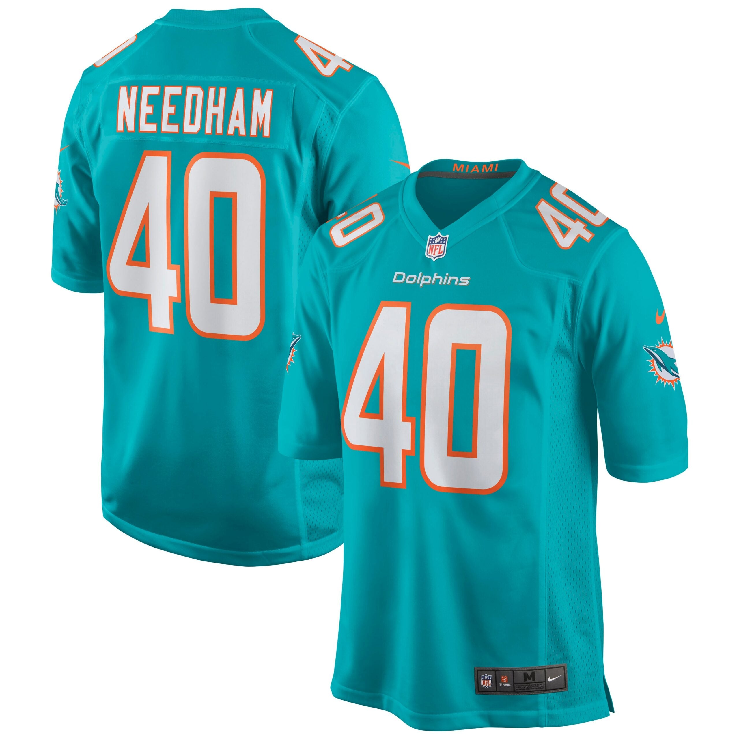 Nik Needham Miami Dolphins Game Jersey - Aqua
