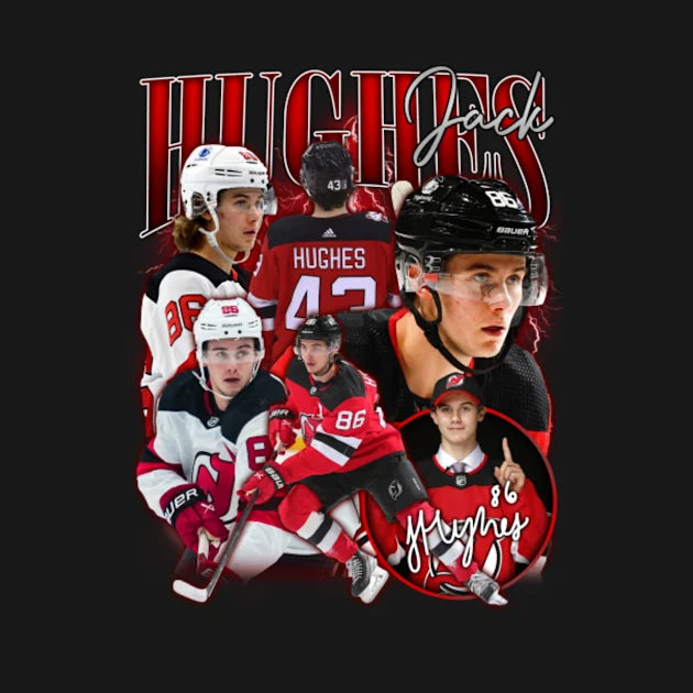 Jack Hughes Hockey Retro Bootleg Retro Bootleg T-Shirt