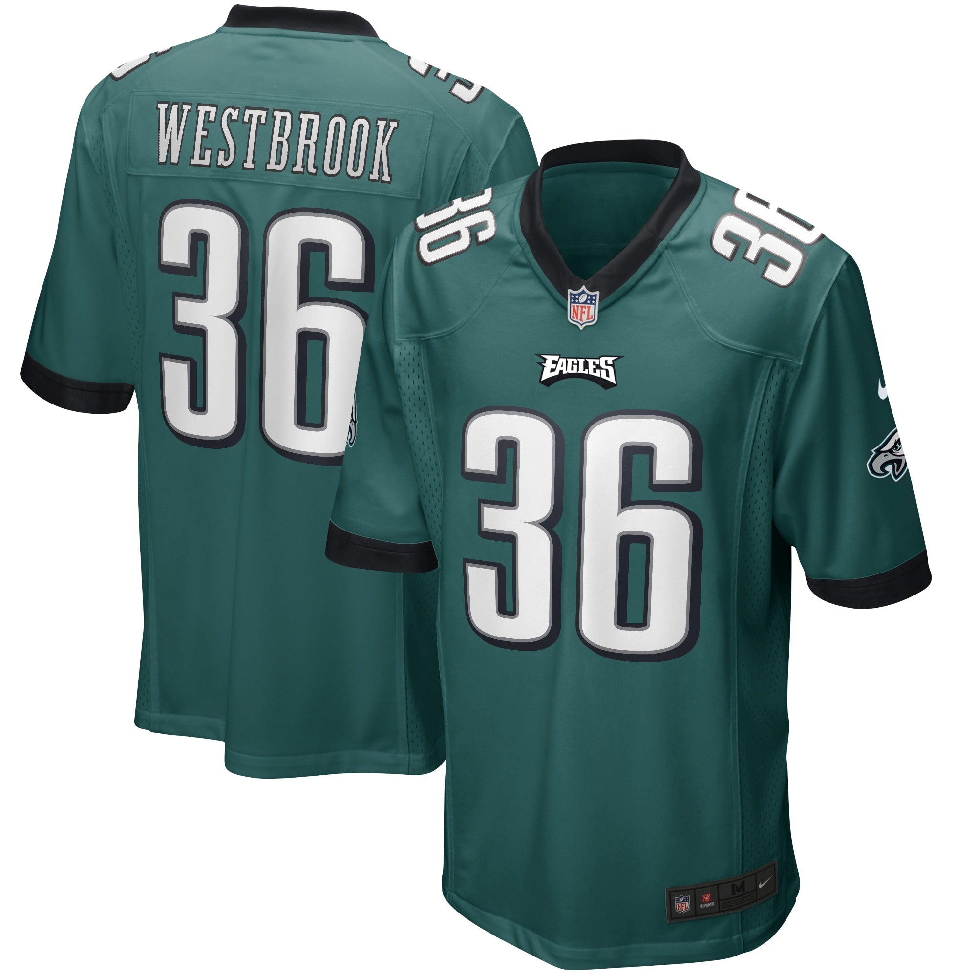 Brian Westbrook Philadelphia Eagles Game Retired Player Jersey - Midnight Green