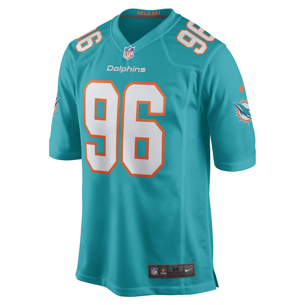 Porter Gustin Miami Dolphins Game Player Jersey - Aqua