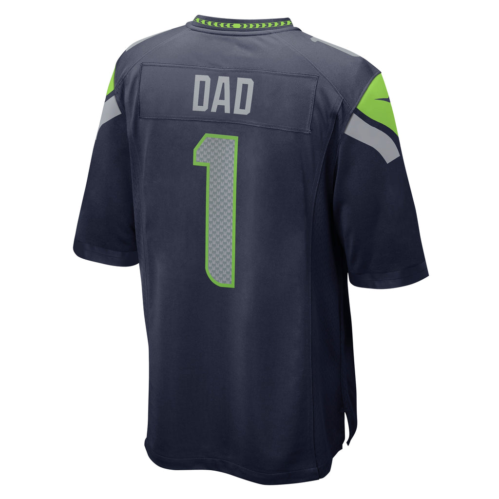 Number 1 Dad Seattle Seahawks Game Jersey - College Navy