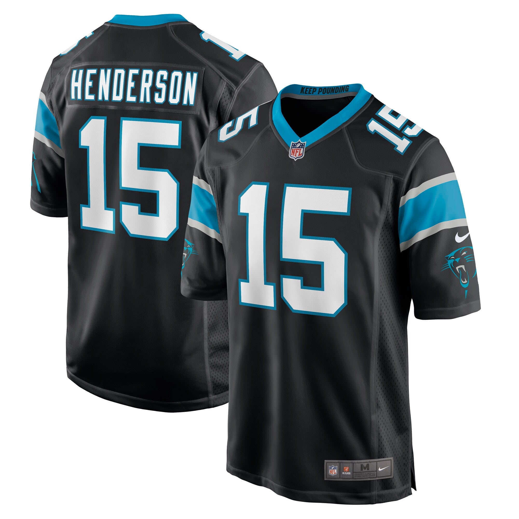 C.J. Henderson Carolina Panthers Game Jersey - Black