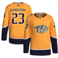 Jake Livingstone Nashville Predators Home Primegreen Authentic Pro Jersey - Gold