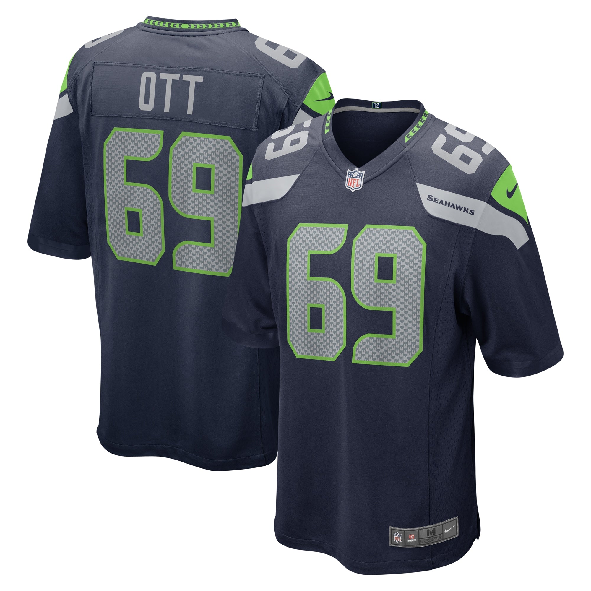 Tyler Ott Seattle Seahawks Game Jersey - College Navy