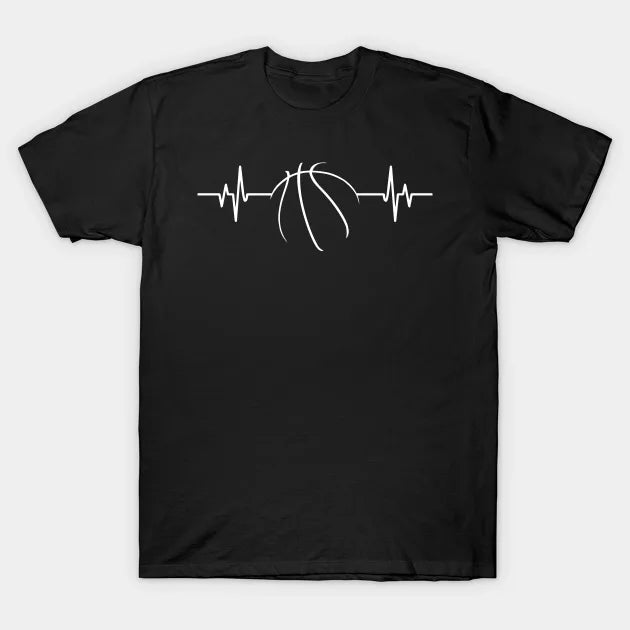Basketball Heartbeat - Cool Funny Basketball Lover Gift T-Shirt