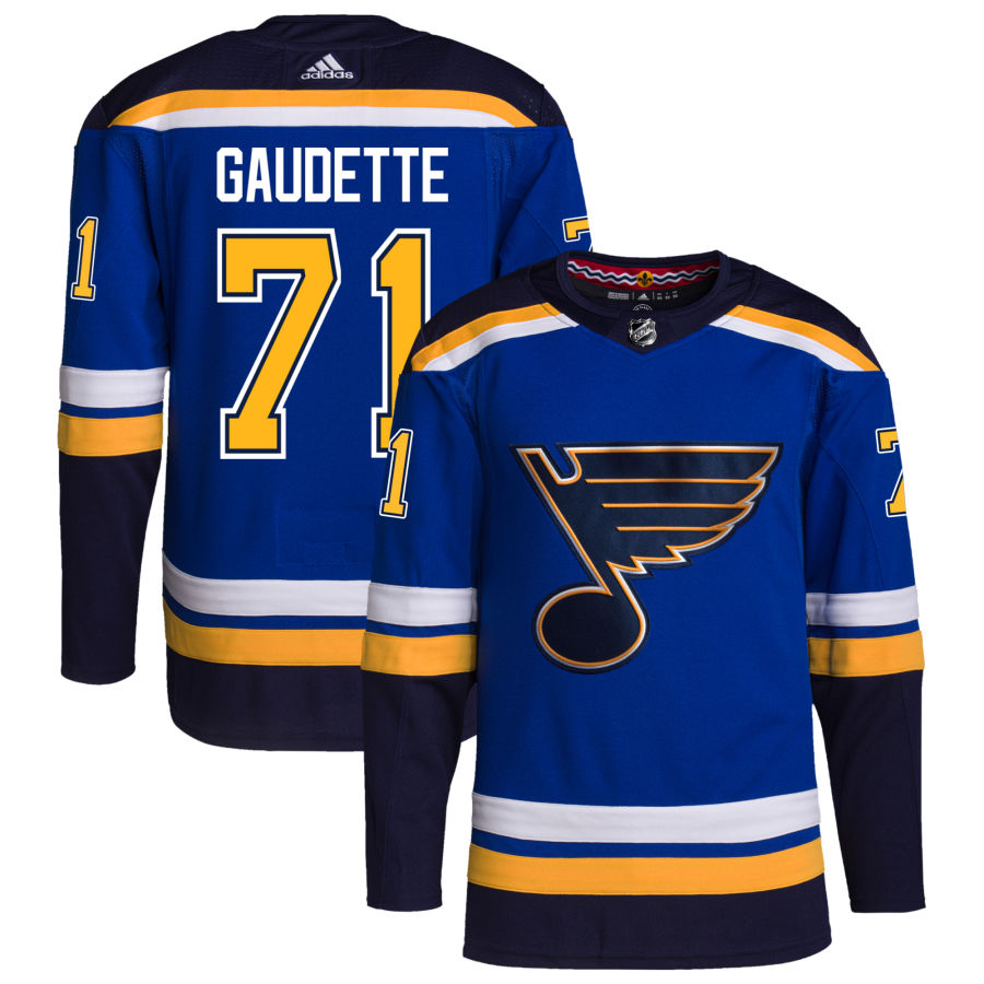 Adam Gaudette St. Louis Blues Home Authentic Pro Jersey - Royal