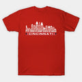 Cincinnati Baseball Team All Time Legends, Cincinnati City Skyline T-Shirt