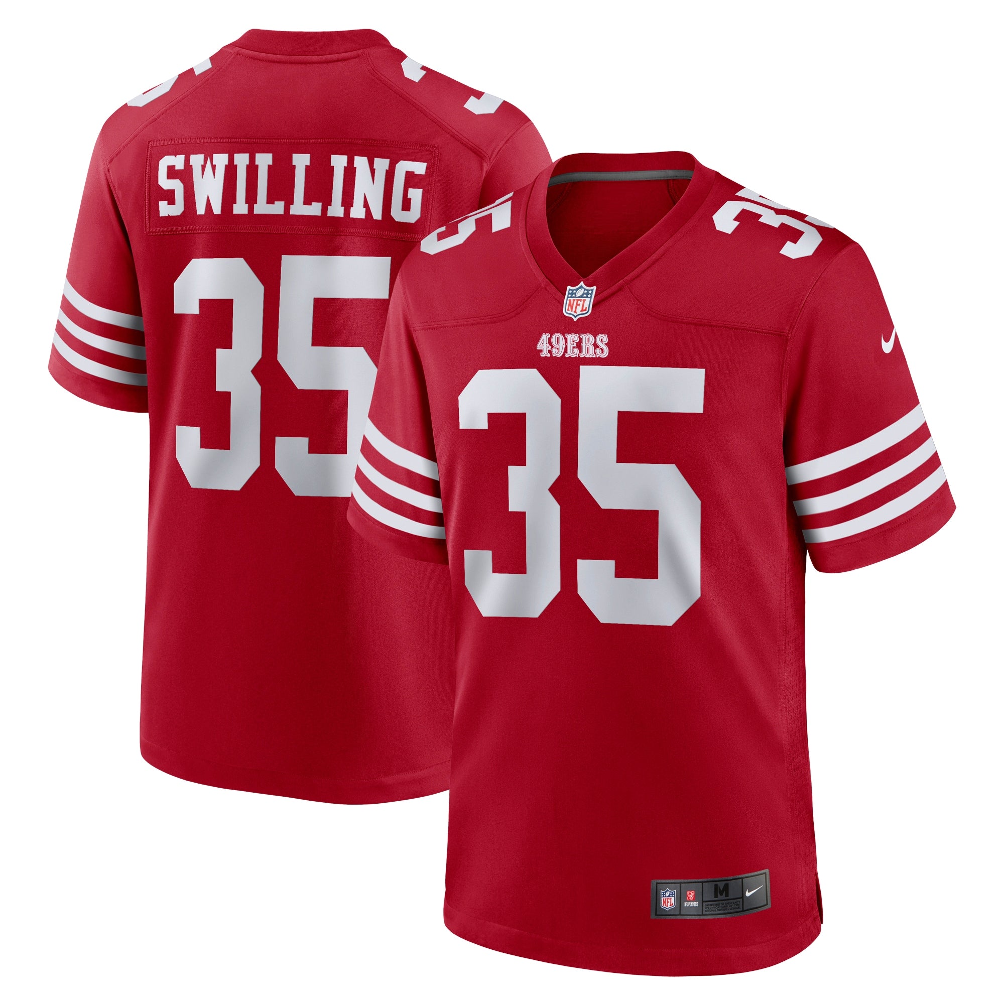 Tre Swilling San Francisco 49ers Team Game Jersey - Scarlet
