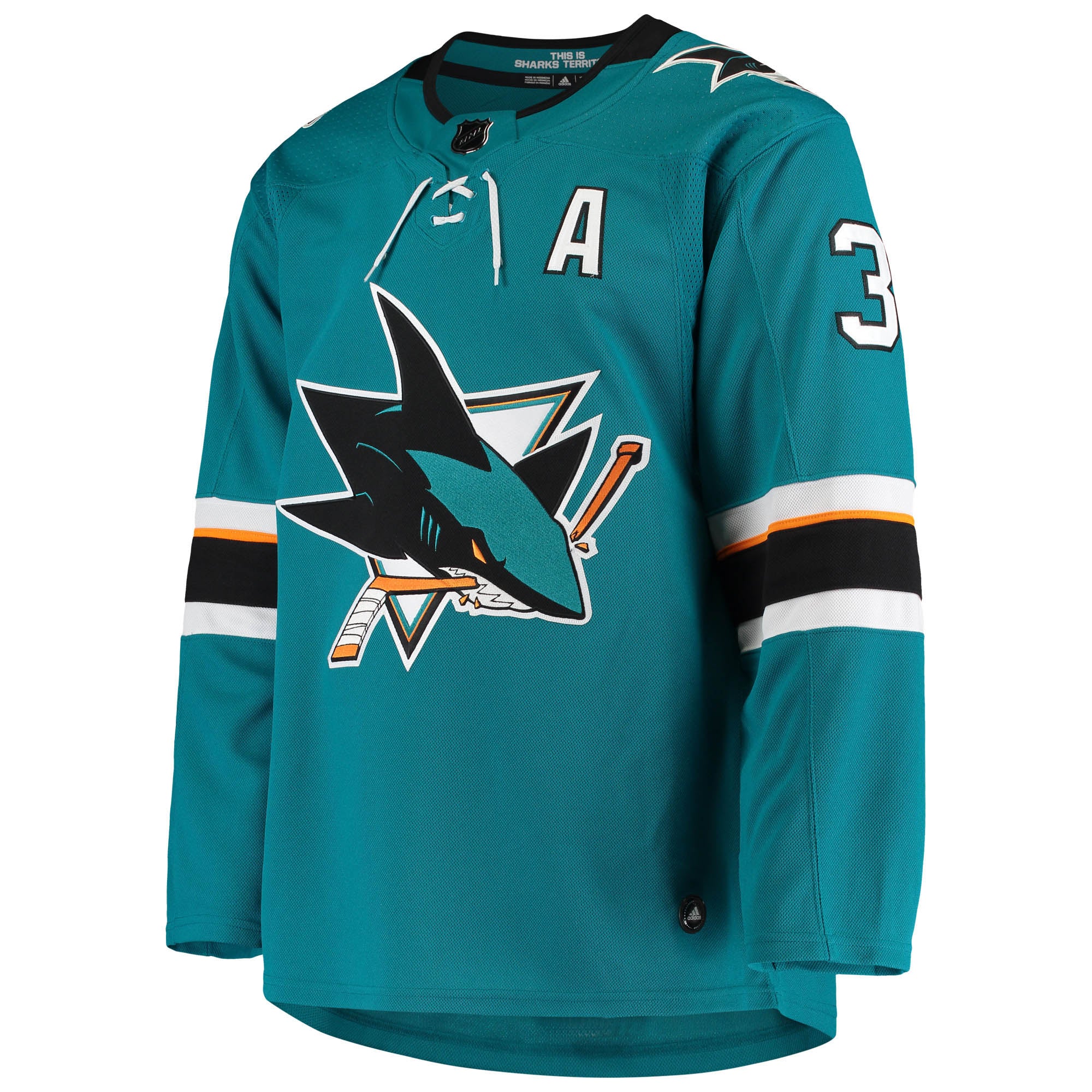 Logan Couture San Jose Sharks Home Authentic Alternate Captain Player Jersey - Teal