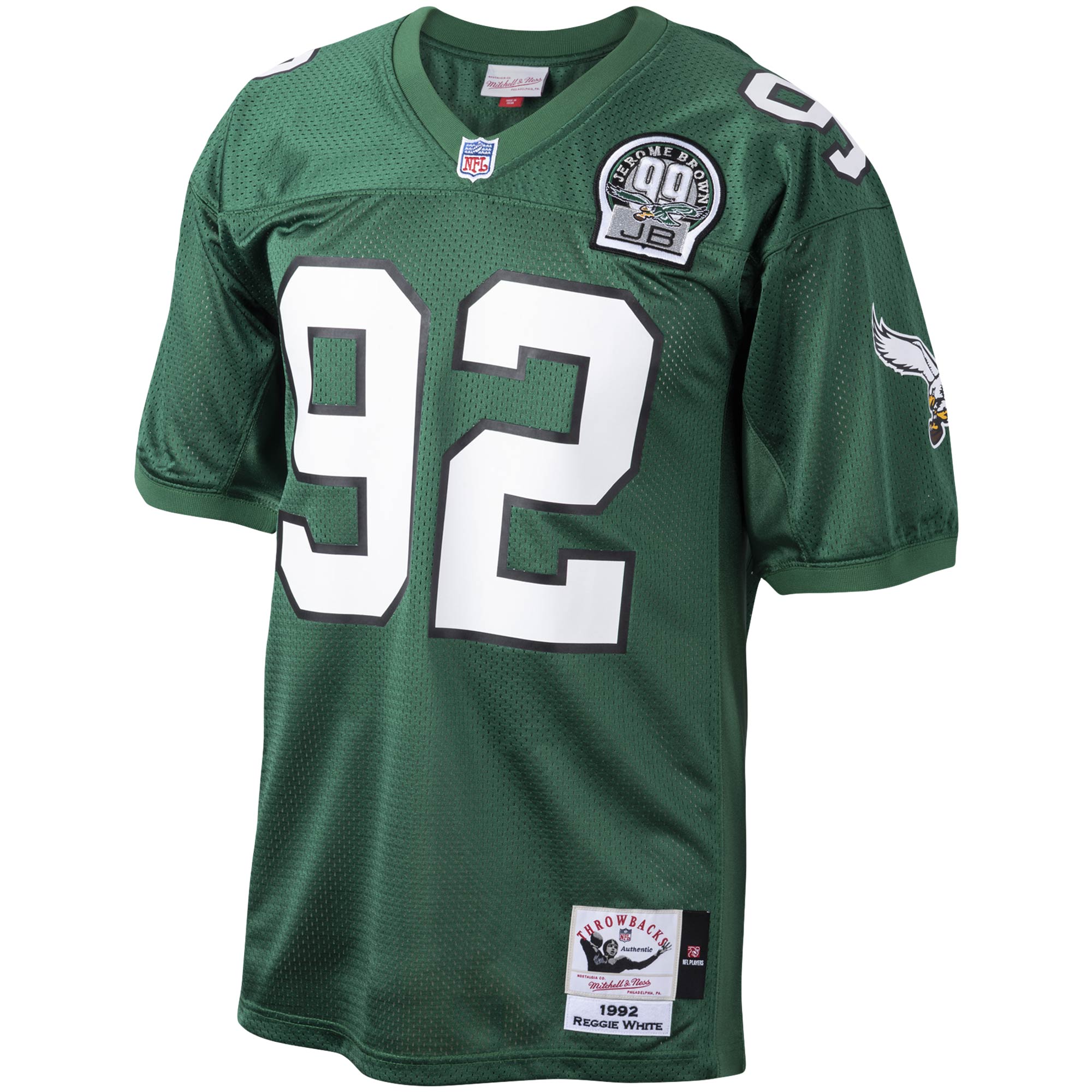 Reggie White Philadelphia Eagles Mitchell & Ness 1992 Authentic Throwback Retired Player Jersey - Kelly Green