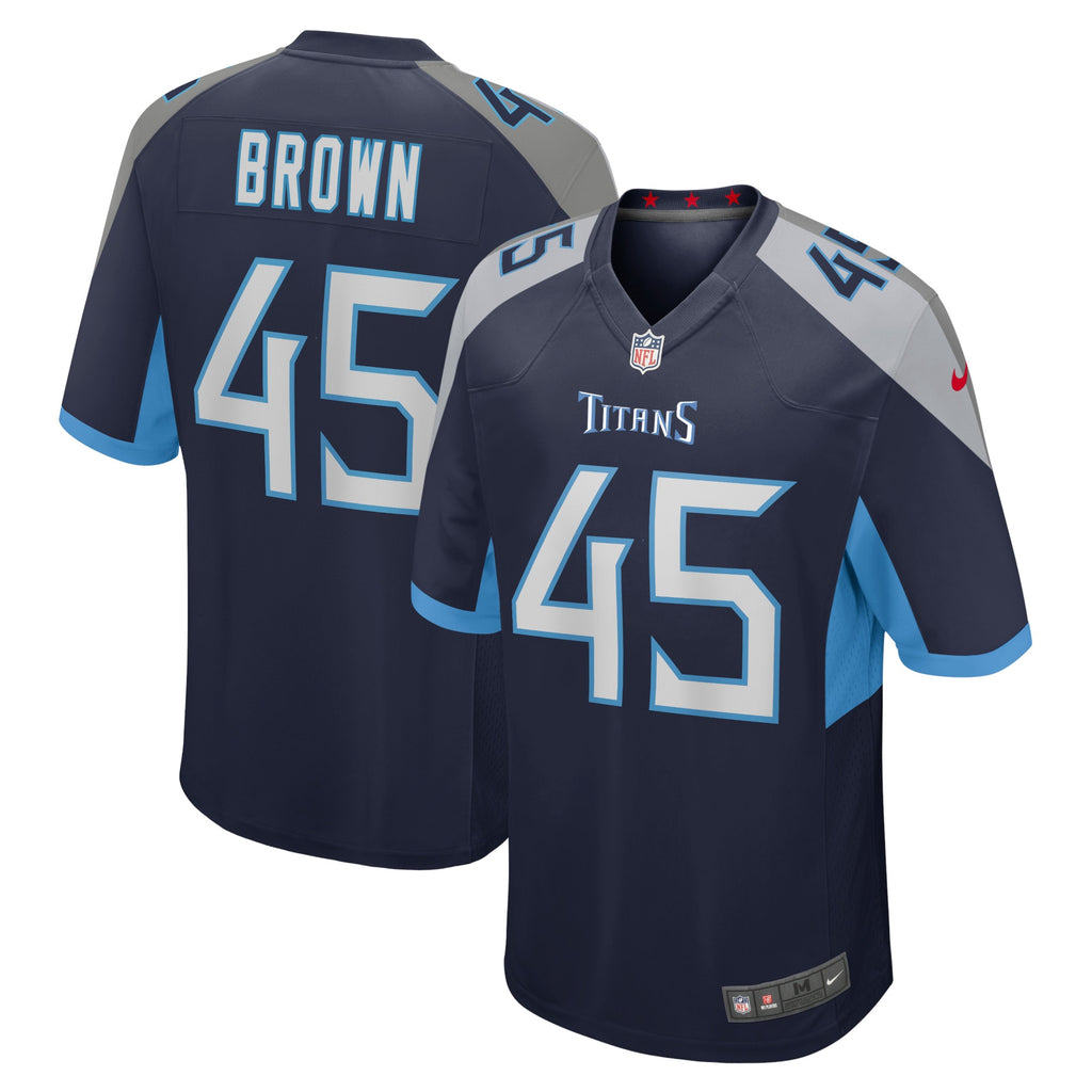 Kyron Brown Tennessee Titans Home Game Player Jersey - Navy