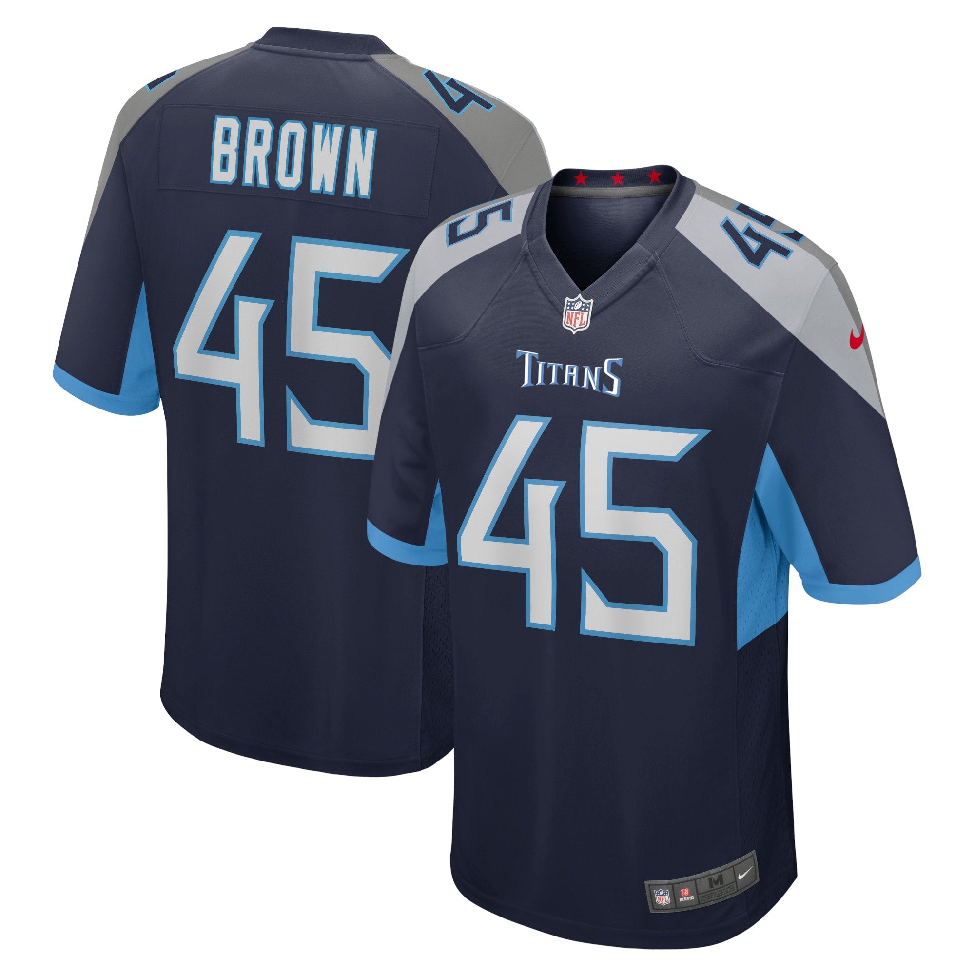 Kyron Brown Tennessee Titans Home Game Player Jersey - Navy