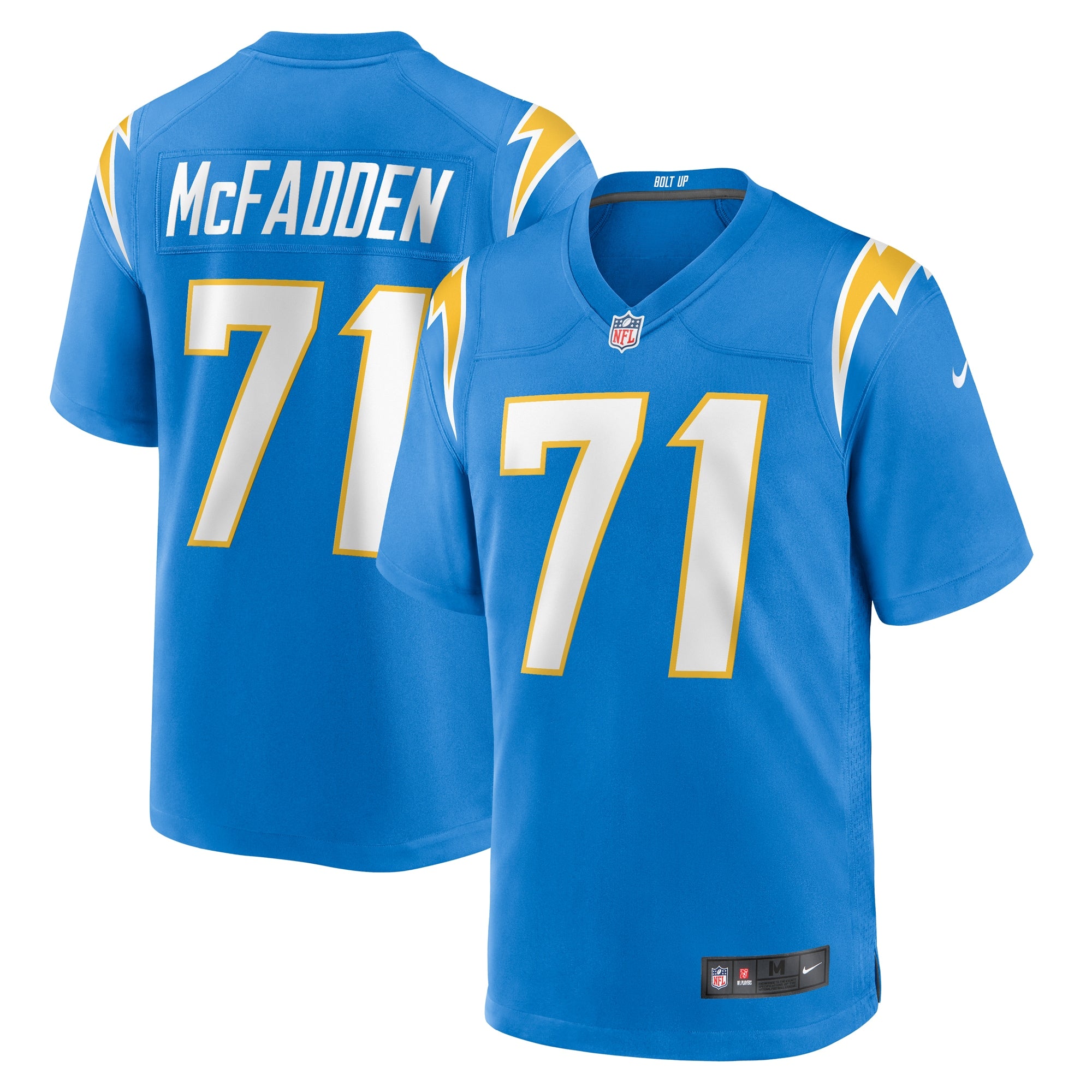 Jordans McFadden Los Angeles Chargers Team Game Jersey - Powder Blue