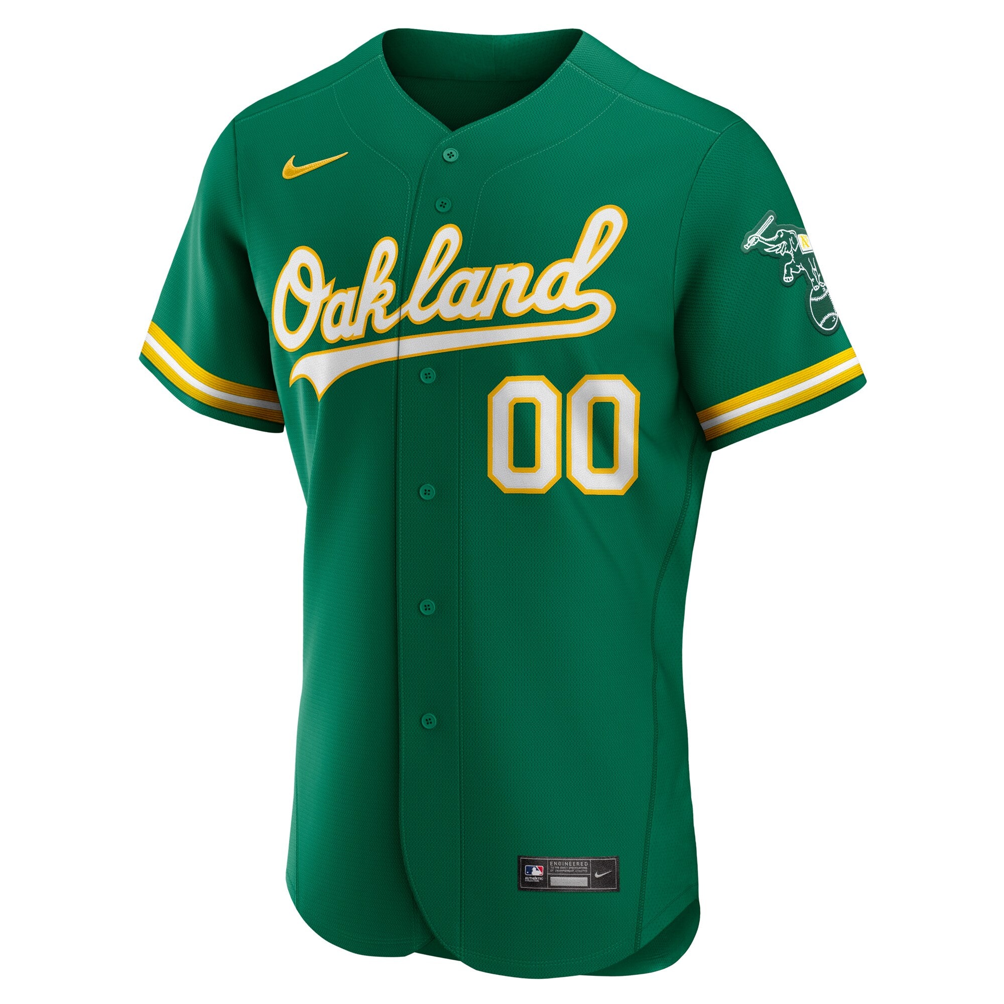Oakland Athletics Alternate Authentic Custom Jersey - Kelly Green