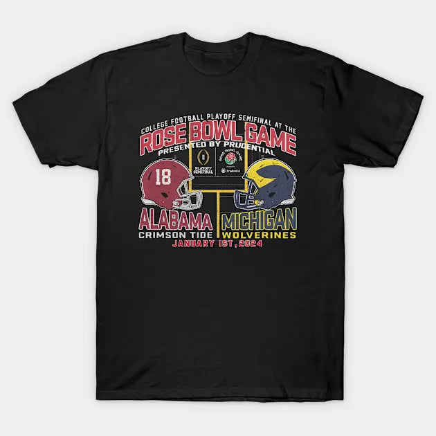 Michigan Vs. Alabama 2024 Rose Bowl T-Shirt